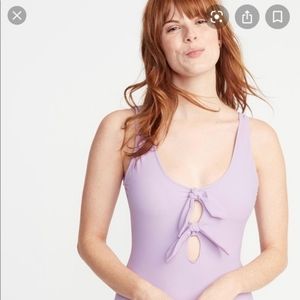 Old Navy keyhole swimsuit, lavender, XL